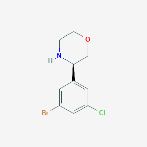 (R)-3-(3-Bromo-5-chlorophenyl)morpholine chemical structure (CAS 1344414-90-9)