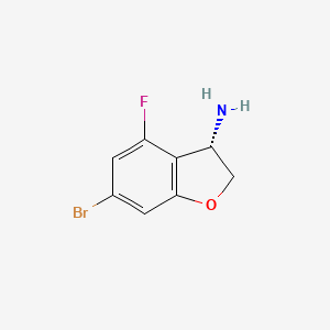 (S)-6-Bromo-4-fluoro-2,3-dihydrobenzofuran-3-amine chemical structure (CAS 1344459-92-2)