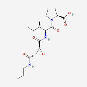 (S)-1-((2S,3S)-3-Methyl-2-((2S,3S)-3-(propylcarbamoyl)oxirane-2-carboxamido)pentanoyl)pyrrolidine-2-carboxylic acid chemical structure (CAS 134448-10-5)