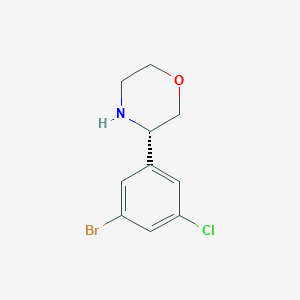 (S)-3-(3-Bromo-5-chlorophenyl)morpholine chemical structure (CAS 1344632-02-5)