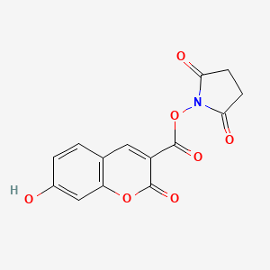 2,5-Dioxopyrrolidin-1-yl 7-hydroxy-2-oxo-2H-chromene-3-carboxylate chemical structure (CAS 134471-24-2)