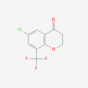6-Chloro-8-(trifluoromethyl)chroman-4-one chemical structure (CAS 1344889-75-3)