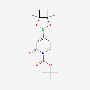 tert-Butyl 6-oxo-4-(4,4,5,5-tetramethyl-1,3,2-dioxaborolan-2-yl)-3,6-dihydropyridine-1(2H)-carboxylate chemical structure (CAS 1345469-26-2)