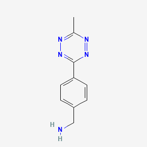 (4-(6-Methyl-1,2,4,5-tetrazin-3-yl)phenyl)methanamine chemical structure (CAS 1345955-28-3)
