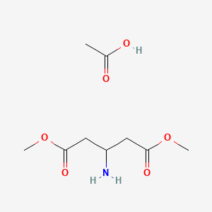 Dimethyl 3-aminopentanedioate acetate chemical structure (CAS 1345983-89-2)