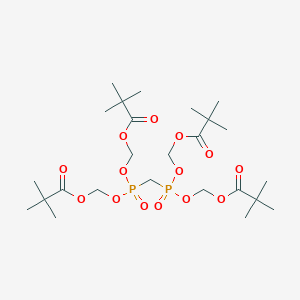 ((Methylenebis(oxo-l5-phosphanetriyl))tetrakis(oxy))tetrakis(methylene) tetrakis(2,2-dimethylpropanoate) chemical structure (CAS 134606-34-1)