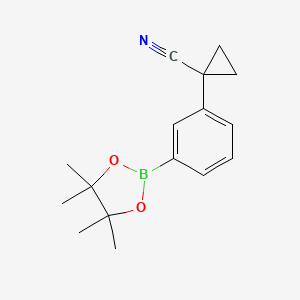 1-(3-(4,4,5,5-Tetramethyl-1,3,2-dioxaborolan-2-yl)phenyl)cyclopropanecarbonitrile chemical structure (CAS 1346264-25-2)