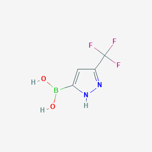 (5-(Trifluoromethyl)-1H-pyrazol-3-yl)boronic acid chemical structure (CAS 1346270-08-3)