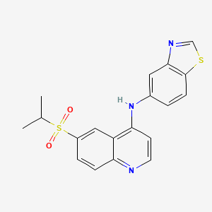 N-(6-(Isopropylsulfonyl)quinolin-4-yl)benzo[d]thiazol-5-amine chemical structure (CAS 1346546-69-7)