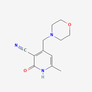 6-Methyl-4-(morpholinomethyl)-2-oxo-1,2-dihydropyridine-3-carbonitrile chemical structure (CAS 1346576-26-8)