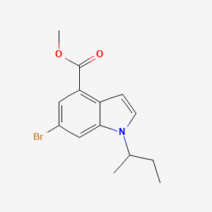 Methyl 6-bromo-1-(sec-butyl)-1H-indole-4-carboxylate chemical structure (CAS 1346576-37-1)