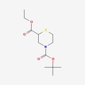 Ethyl N-Boc-2-thiomorpholinecarboxylate chemical structure (CAS 1346597-50-9)