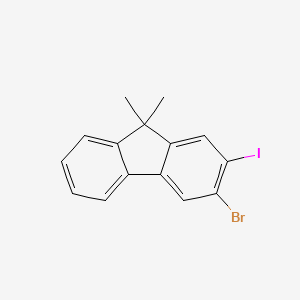 3-Bromo-2-iodo-9,9-dimethyl-9H-fluorene chemical structure (CAS 1346635-65-1)