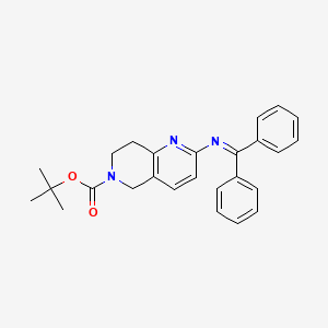 tert-Butyl 2-(diphenylmethyleneamino)-7,8-dihydro-1,6-naphthyridine-6(5H)-carboxylate chemical structure (CAS 1346673-94-6)