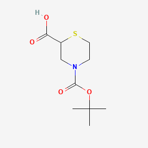 4-(tert-Butoxycarbonyl)thiomorpholine-2-carboxylic acid chemical structure (CAS 134676-67-8)