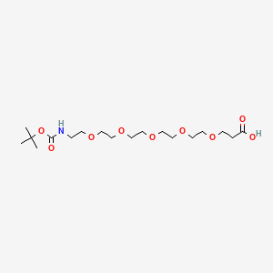 2,2-Dimethyl-4-oxo-3,8,11,14,17,20-hexaoxa-5-azatricosan-23-oic acid chemical structure (CAS 1347750-78-0)