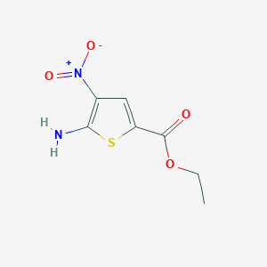 Ethyl 5-amino-4-nitrothiophene-2-carboxylate chemical structure (CAS 1348114-42-0)