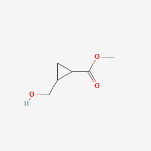 Methyl 2-(hydroxymethyl)cyclopropane-1-carboxylate chemical structure (CAS 13482-81-0)