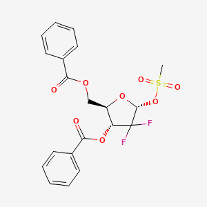 ((2R,3R,5R)-3-(Benzoyloxy)-4,4-difluoro-5-((methylsulfonyl)oxy)tetrahydrofuran-2-yl)methyl benzoate chemical structure (CAS 134877-42-2)