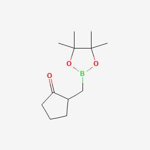 2-((4,4,5,5-Tetramethyl-1,3,2-dioxaborolan-2-yl)methyl)cyclopentanone chemical structure (CAS 134892-21-0)