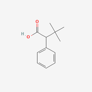 3,3-Dimethyl-2-phenylbutanoic acid chemical structure (CAS 13490-70-5)