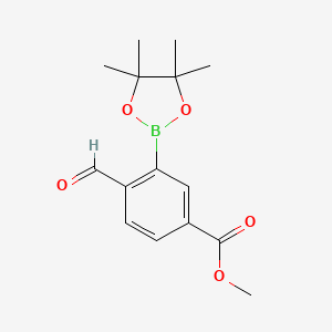 Methyl 4-formyl-3-(4,4,5,5-tetramethyl-1,3,2-dioxaborolan-2-yl)benzoate chemical structure (CAS 1349171-53-4)