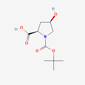 (2R,4R)-1-(tert-Butoxycarbonyl)-4-hydroxypyrrolidine-2-carboxylic acid chemical structure (CAS 135042-12-5)