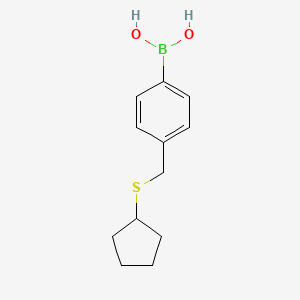 (4-((Cyclopentylthio)methyl)phenyl)boronic acid chemical structure (CAS 1350513-31-3)