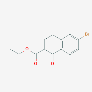 Ethyl 6-bromo-1-oxo-1,2,3,4-tetrahydronaphthalene-2-carboxylate chemical structure (CAS 1350663-01-2)