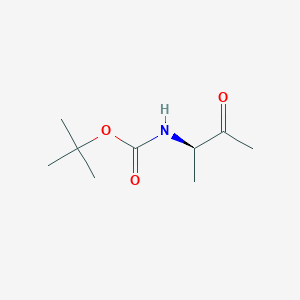 tert-Butyl (R)-(3-oxobutan-2-yl)carbamate chemical structure (CAS 1350713-44-8)
