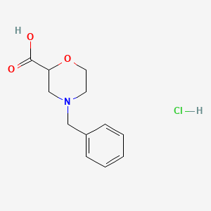 4-Benzylmorpholine-2-carboxylic acid hydrochloride chemical structure (CAS 135072-15-0)