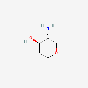 (3R,4R)-3-Aminotetrahydro-2H-pyran-4-ol chemical structure (CAS 1350734-61-0)
