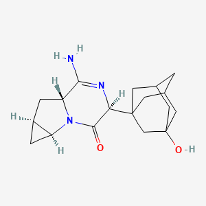 (1aS,4S,6aR,7aS)-6-Amino-4-(3-hydroxyadamantan-1-yl)-1,1a,4,6a,7,7a-hexahydro-3H-cyclopropa[4,5]pyrrolo[1,2-a]pyrazin-3-one chemical structure (CAS 1350800-76-8)