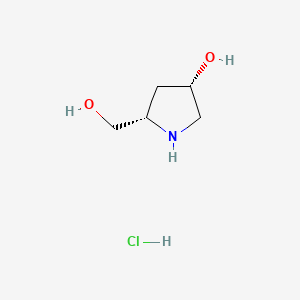 (3S,5S)-5-(Hydroxymethyl)pyrrolidin-3-ol hydrochloride chemical structure (CAS 1350834-24-0)