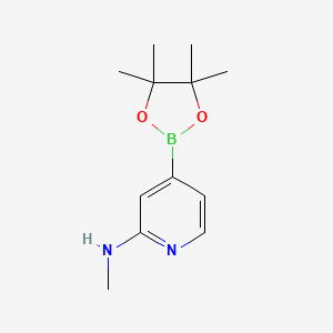 N-Methyl-4-(4,4,5,5-tetramethyl-1,3,2-dioxaborolan-2-yl)pyridin-2-amine chemical structure (CAS 1350913-08-4)