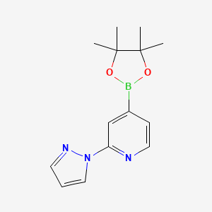 2-(1H-Pyrazol-1-yl)-4-(4,4,5,5-tetramethyl-1,3,2-dioxaborolan-2-yl)pyridine chemical structure (CAS 1350918-90-9)