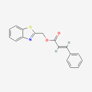 Benzo[d]thiazol-2-ylmethyl cinnamate chemical structure (CAS 1351474-54-8)