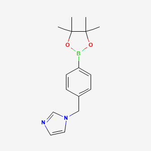 1-[4-(4,4,5,5-Tetramethyl-[1,3,2]dioxaborolan-2-yl)-benzyl]-1H-imidazole chemical structure (CAS 1351478-35-7)