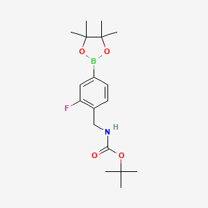 4-(N-Boc-aminomethyl)-3-fluorobenzeneboronic acid pinacol ester chemical structure (CAS 1351501-44-4)