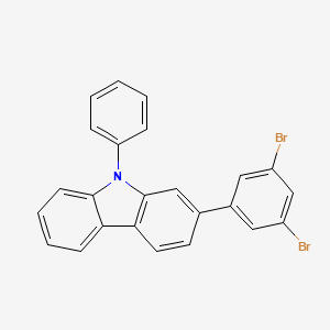 2-(3,5-Dibromophenyl)-9-phenyl-9H-carbazole chemical structure (CAS 1351692-34-6)