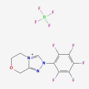 2-(Perfluorophenyl)-5,6-dihydro-8H-[1,2,4]triazolo[3,4-c][1,4]oxazin-2-ium tetrafluoroborate chemical structure (CAS 1352035-31-4)