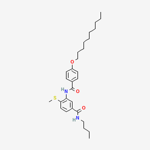 N-Butyl-3-(4-(decyloxy)benzamido)-4-(methylthio)benzamide chemical structure (CAS 135239-65-5)