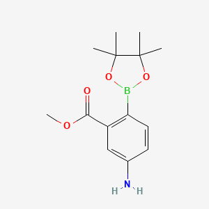 Methyl 5-amino-2-(4,4,5,5-tetramethyl-1,3,2-dioxaborolan-2-yl)benzoate chemical structure (CAS 1352412-93-1)