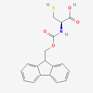 (R)-2-((((9H-Fluoren-9-yl)methoxy)carbonyl)amino)-3-mercaptopropanoic acid chemical structure (CAS 135248-89-4)