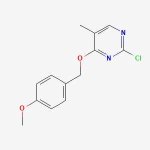 2-Chloro-4-((4-methoxybenzyl)oxy)-5-methylpyrimidine chemical structure (CAS 1352571-05-1)
