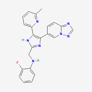 N-((4-([1,2,4]Triazolo[1,5-a]pyridin-6-yl)-5-(6-methylpyridin-2-yl)-1H-imidazol-2-yl)methyl)-2-fluoroaniline chemical structure (CAS 1352608-82-2)