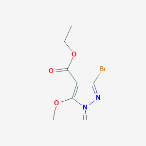 Ethyl 3-bromo-5-methoxy-1H-pyrazole-4-carboxylate chemical structure (CAS 1352650-45-3)