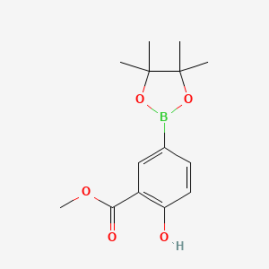 Methyl 2-hydroxy-5-(4,4,5,5-tetramethyl-1,3,2-dioxaborolan-2-yl)benzoate chemical structure (CAS 1352730-33-6)