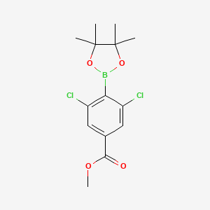 Methyl 3,5-dichloro-4-(4,4,5,5-tetramethyl-1,3,2-dioxaborolan-2-yl)benzoate chemical structure (CAS 1352734-01-0)