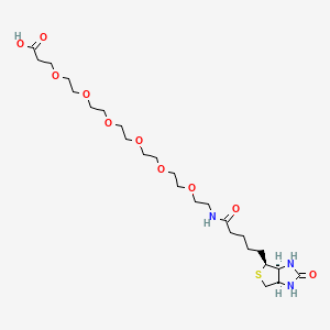 23-Oxo-27-((3aS,4S,6aR)-2-oxohexahydro-1H-thieno[3,4-d]imidazol-4-yl)-4,7,10,13,16,19-hexaoxa-22-azaheptacosanoic acid chemical structure (CAS 1352814-10-8)